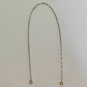 Fine Square Link Chain with Yellow Gold Loops